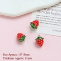 Detail of 3D strawberry charms for DIY jewelry making with dimensions 10x13mm - Strawberry (10x13mm)