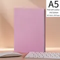 Pink A5 faux leather notebook with 200 pages and buckle closure on minimalist desk - A5/100 Sheets 200 Pages / Pink Soft Leather