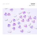 Purple aurora heart crystal nail charms with 6x6mm faceted cut for manicure - A252 Heart Shape Purple Aurora