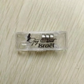 Transparent LED flash bracelet with three silver metal contacts in clear acrylic finish - 2 Spare Light Bodies