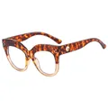 Montatura per occhiali cat-eye in TR90 tartarugato con dettagli metallici sulle aste - Tartaruga Tè