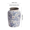 Blaue Keramikvase mit Blumendekor, Eis-Crackle-Glasur, Maße Breite 15cm Höhe 20cm - A056 Blaue Blume Eis Riss Kleine Vase
