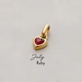 Pendentif rubis en forme de cœur doré pour accessoire de collier pierre de juillet - Pendentif Pierre de Naissance Juillet - Or