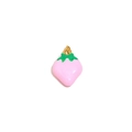 Pink enamel strawberry pendant in 18K gold plated finish for DIY jewelry necklaces - Enamel Strawberry-Pink