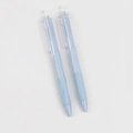 Set di due penne a scatto azzurre con finitura opaca e design moderno minimalista - 1 Pezzo / Azzurro