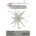22-inch silver starburst aluminum foil balloon for wedding and party decorations - Silver