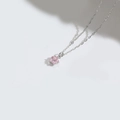 Élégant collier chaîne argentée avec un superbe pendentif étoile rose à cinq branches - Rose (Argent)