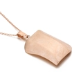 Minimalistische Halskette aus roségoldenem Edelstahl mit gebürstetem Rechteckanhänger - Roségold Gebürstet Matt Gebogen Rechteck Stil [Ohne Kette] (KP29933-K)