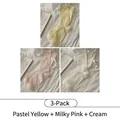 Three pairs of silk cooling socks in yellow, soft pink, and cream with ribbed cuffs - 3 Pairs Pack / Pale Yellow + Pink + Cream