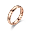 Minimalist 4mm rose gold titanium steel ring with polished mirror finish surface - Rose Gold