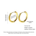 Golden 12mm titanium steel hoop earrings featuring 8mm inner diameter and 2mm thickness - 2.0*8mm / Gold