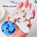 White crystal raw stone night light string with blue LED and battery box control - Clear Quartz Raw Stones String Light - 2m Flat Switch