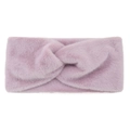 Fascia invernale incrociata in peluche rosa malva con morbida pelliccia sintetica - Rosa cipria