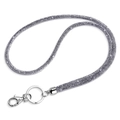 Cordino in cristallo viola scintillante per badge e chiavi con chiusura argento - 80cm Grigio Trasparente / Grigio trasparente
