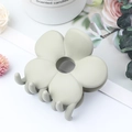 Matte pale green flower hair claw clip with minimalist five-petal design for hair styling - Matte Light Grey