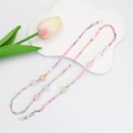 Colorful macaron beaded glasses chain with star charms and silver lobster clasps - Colorful Seed Bead Star Long Chain