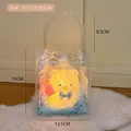 Cute teddy bear night light with blue bow tie in a transparent gift bag for bedroom decor - 3# Peach Bear in Bag