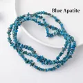 Irregular blue apatite stone beads on a white background for DIY jewelry making - 3-5mm Blue Apatite (Circumference Approx. 80cm)