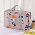 Grey travel bag with panda family print and reinforced handles in oxford fabric - Grey Panda