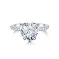 Elegante 925 zilveren ring met een 3,5 karaat hartvormige moissaniet en zijstenen - US Maat 5 (HK Maat 11) / 3,5ct Hart Moissanit