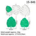 Three-cavity monstera leaf silicone mold for DIY fondant cake decoration and soap making - 2# Monstera Leaves / Gray