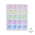 Detail of 20pcs heart-shaped faceted crystal gems for nail art in mixed pastel colors - Multicolor Transparent Heart (Style 05)