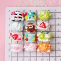 Colorful hand-painted acrylic beads with diverse floral and heart patterns for DIY - Mixed Colors