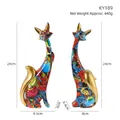 Modern abstract fox statues in colorful pop art graffiti with elegant gold accents - KY189 Street Graffiti