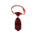 Classic red and blue plaid dog necktie with adjustable collar for small pets - 10-Red Blue Plaid Necktie