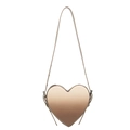 Sac bandoulière en forme de cœur couleur champagne métallisé avec un fini dégradé brillant - Marron