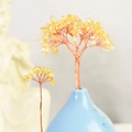 Albero della fortuna in cristallo giallo con filo di rame e vaso blu per la casa - Ramo di citrino