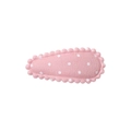 Rosa gepunktete Stoff-Haarspange mit weißen Punkten und gewelltem Nahtrand - 14-Rosa Weiß Polka Dot
