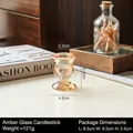Amber glass vintage candle holder with a cup-like structure for romantic table decor - Cup-Shaped Flower Base - Amber