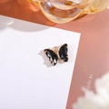 Elegant butterfly pendant in black and gold with sparkling crystals and a modern design - Black