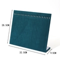 Deep cyan velvet L-shaped jewelry display stand for necklaces and earrings, size 28.5x32.5cm - Large Necklace Board / Dark Green