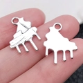Silver-finished vintage piano charm pendant for DIY bracelets and necklaces jewelry - Piano (14x19mm-1g)