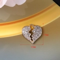 Golden heart-shaped rhinestone charm pendant 17mm x 17mm size for DIY jewelry making - 127 Gold