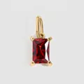 14K vergulde roestvrijstalen ketting met 4x6mm geboortesteen hanger voor januari - Goud / Jan-Rood