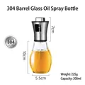 Drum-shaped glass oil sprayer 200ml with 304 stainless steel cap and included funnel - 304 Drum-Shaped Spray Bottle