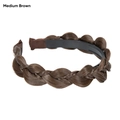 Handcrafted medium brown braided headband featuring a three-strand synthetic hair design - Medium Brown