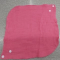 Pink muslin cotton baby bib with snap buttons and breathable soft wrinkled texture - Pink (34#)