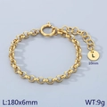 18k gold plated chain bracelet featuring a letter L pendant and spring ring clasp - Gold - Letter L (KB186375-Z)