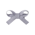 Handmade gray linen fabric bow hair clip for girls with a fully wrapped duckbill clip - Light Gray