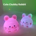 Cute bunny shaped night lights available in pink and white soft silicone finishes - Chubby Rabbit White
