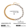Two-tone 18K gold and silver stainless steel necklace with mixed chain links - Gold and Silver Two-tone Mixed Style (JDN0103021-PS)