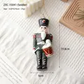 Nutcracker soldier Christmas ornament in green and red with white glitter and gold string - Nutcracker Soldier (ZXC-15041)