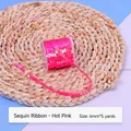 Fuchsia pink sequin ribbon roll 6mm wide for gift wrapping and DIY crafts - Fuchsia Sequin Ribbon 6mm*5 Yards