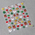 3D Christmas snowman and Santa Claus nail stickers set with glossy embossed details M-231 - Christmas Theme Style (M-231)