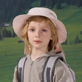 Cappello da sole per bambini con tesa larga e protezione per il collo, rosa chiaro - Rosa