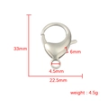 Silver lobster clasp 33x22.5mm stainless steel jewelry fastener for DIY crafts - 33MM Steel Color